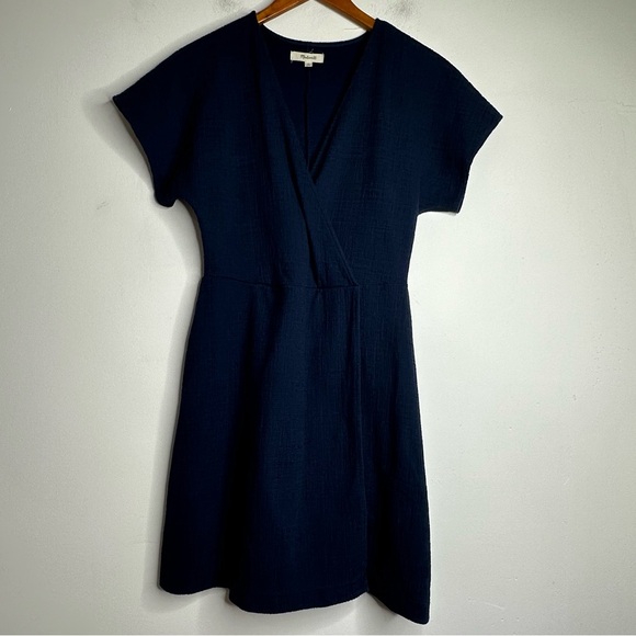 Madewell Women’s Cross-Front Flutter Sleeve Mini Dress Size Small - Picture 2 of 12